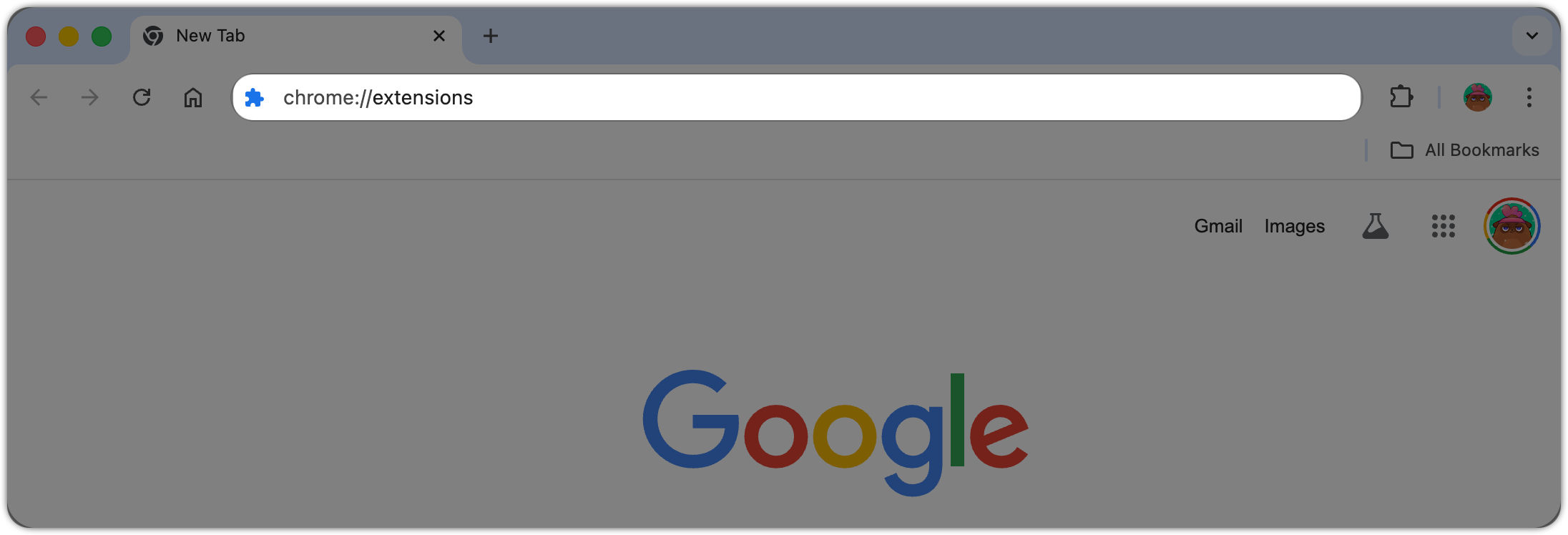 chrome://extensions in the address bar